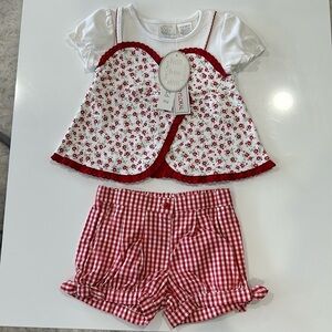 Floral & plaid matching set